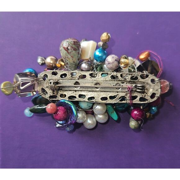 New! One of A Kind Cluster Brooch - Handmade by K Journey - Picture 3 of 3